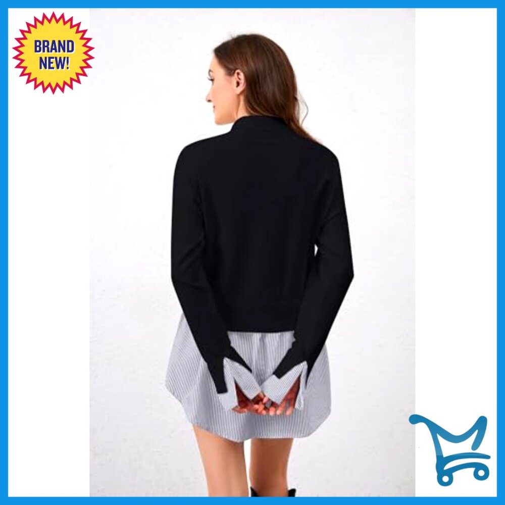 Asymmetrical Patchwork Sweater Dress Turtleneck P… - image 4